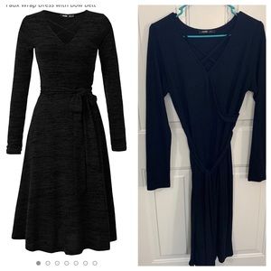 Black faux-wrap dress size XL